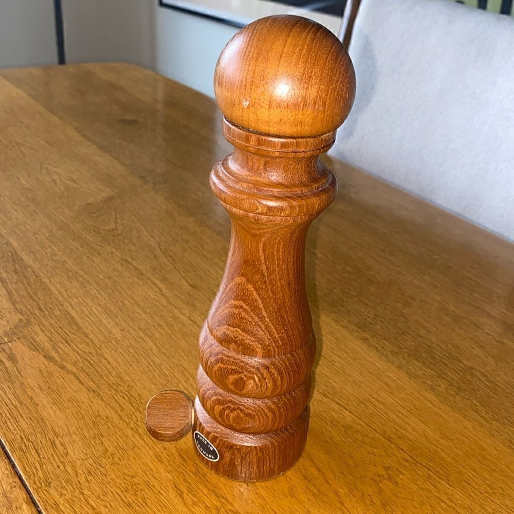 Mid Century Danish Modern Teak Salt Mill, Denmark, 1960's